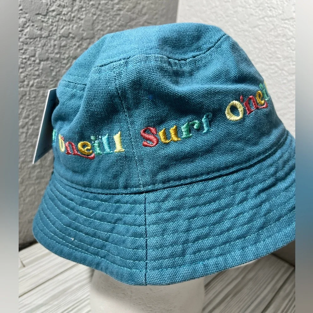 O'Neill surf women’s Bucket Hat‎ Multicolor Embroidery teal blue one size